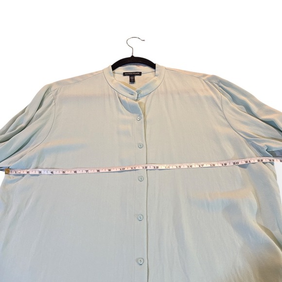 Eileen Fisher Green Silk Blouse Size Large - Picture 4 of 6